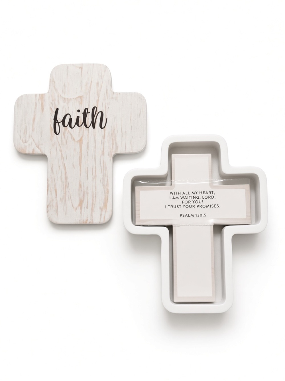Eccolo Faith Cross Prayer Cards Set of 24 | Scripture Cards Wooden Box NWT